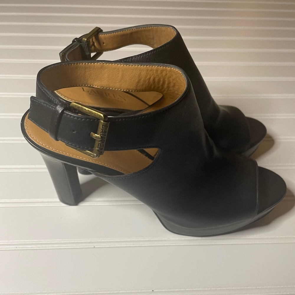 Never worn Ralph Lauren heels, size 9.5. Leather with 4.5 inch heel.